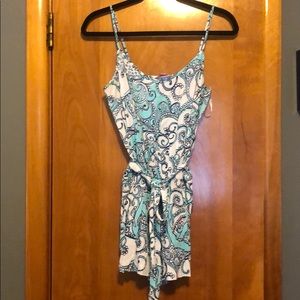 Lilly Pulitzer Deanna Tank Top Romper in Spa Blue